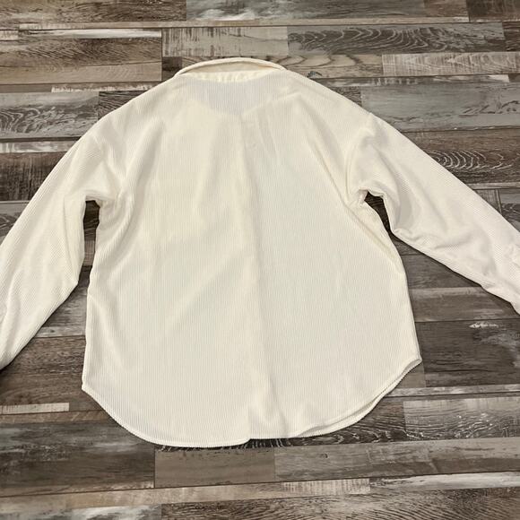 Blu Pepper Brittany Corduroy Button Down Jacket Shirt Top Medium Classic Shacket - Picture 4 of 11